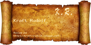 Kraft Rudolf névjegykártya